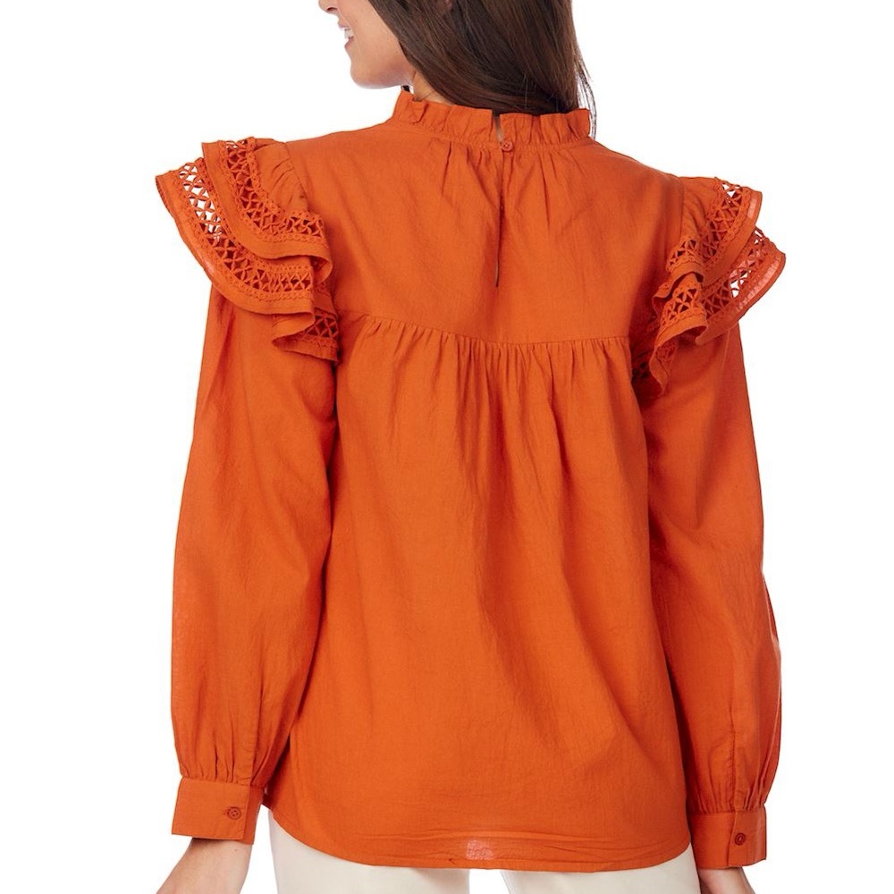 Mudpie Orange Ruffle Blouse - Picture 3 of 7